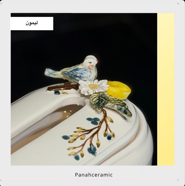 جعبهی دستمال کاغذی سرامیکی طرح لیمون